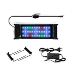 RGB аквариумсветильник светодиодный светильник, s лампа полного спектра, аквариумная лампа для аквариума, освесветильник для выращивания растений с выдвижными кронштейнами