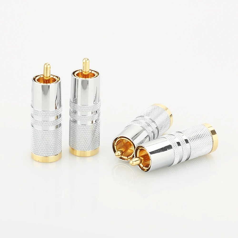 4 шт hi end посеребренный RCA штекер rca вилки для hifi аудио кабеля|for cable|plug msilver plated |