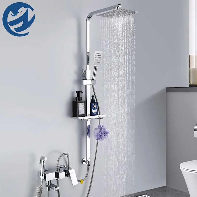 

Chrome Shower Faucet Rain Bathroom Shower Faucet Tap Bath Faucet Wall Mounted Bathtub Shower Mixer Crane Height Adjusted Freely