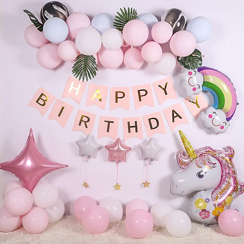 

Macaron Animal Wedding Birthday Party Balloons Happy Birthday Letter Foil Balloon Baby Shower Anniversary Party Decor Supplies