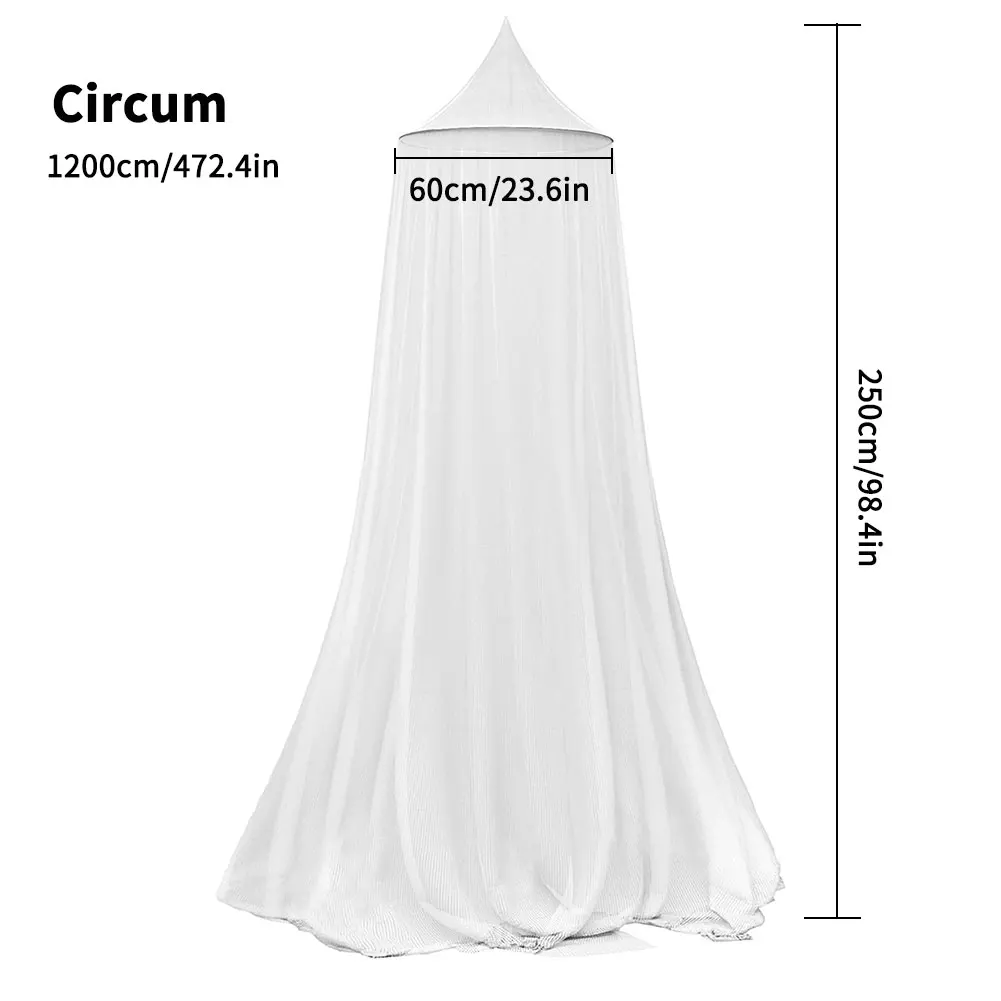 

Mosquito Mesh Net Hanging Bed Canopy With Large Dome Insect Net Protection For Single King Size Beds For Bedroom Travel White