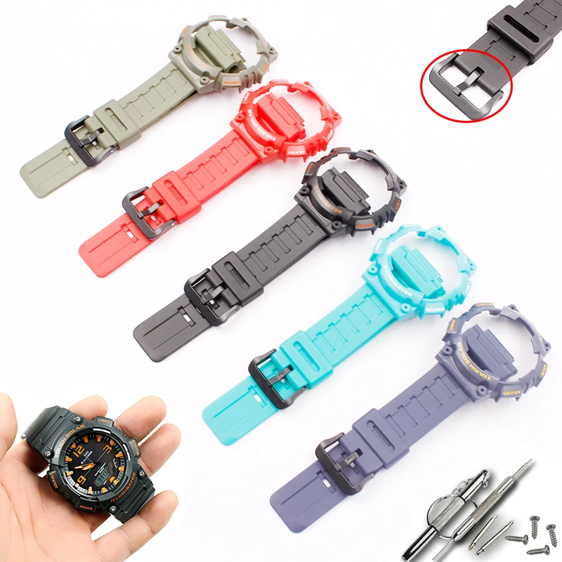 Аксессуары для часов Casio ремешок из смолы AQ S810W AQS810WC булавка пряжка мужчин и