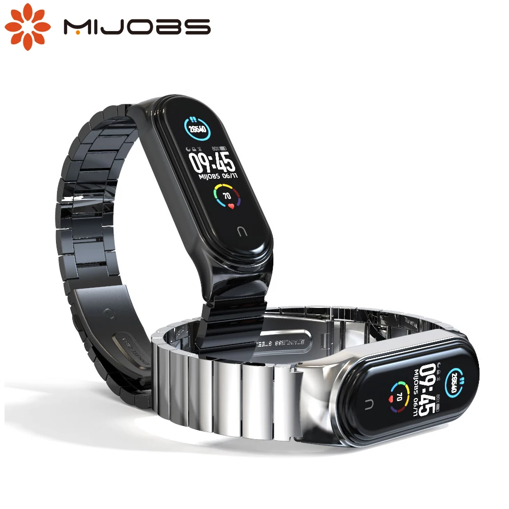 Для Xiaomi Mi Band 5 ремешок металлический браслет из бамбука для сгибание 4 ремень Xiomi