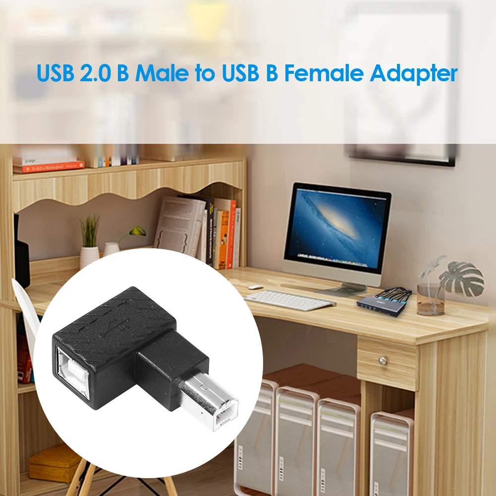 

Extension Adapter Converter Connector USB 2.0 Type B Male to Female Extension Adapter Right Angled 90 Degree Converter