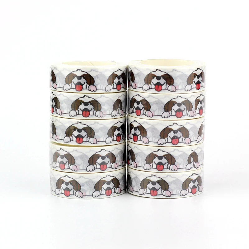 

NEW 10 Rolls /Lot Decorative Cute Funny shih tzu dog paws Paper Washi Tapes for Journaling Adhesive Masking Tape Papeleria