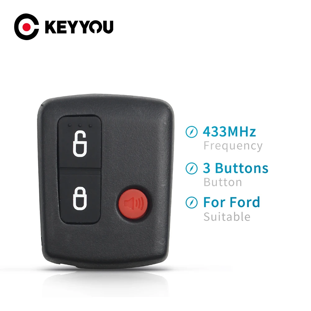 

KEYYOU Remote Car Key For Ford BA BF Falcon Sedan Wagon BA15K601A Keyless Car Remote 3/4 Buttons Keypad 433MHZ