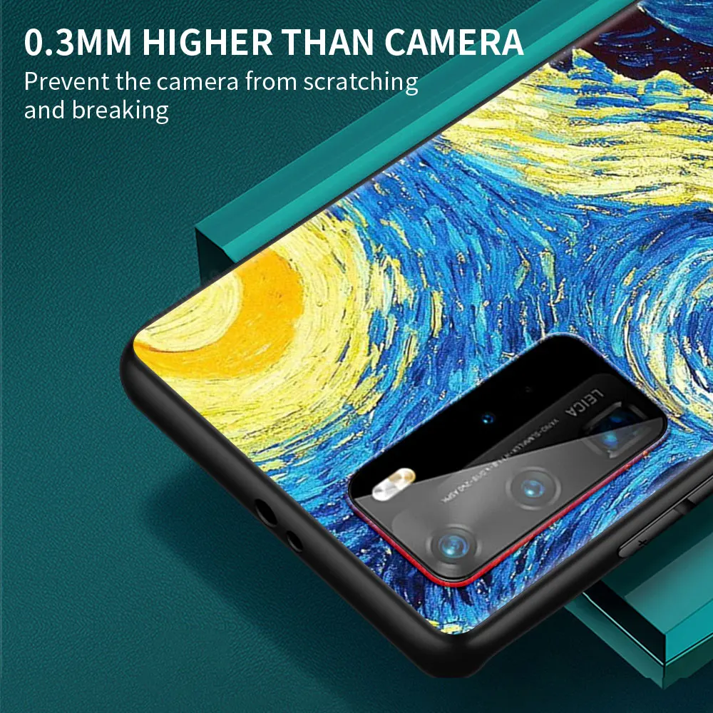 Van Gogh Art Aesthetics Soft Phone Case for Huawei P30 Lite P Smart Z P40 Pro Y6 Y7 2019 P20 Honor 20 8X 9X Black Silicone Cover