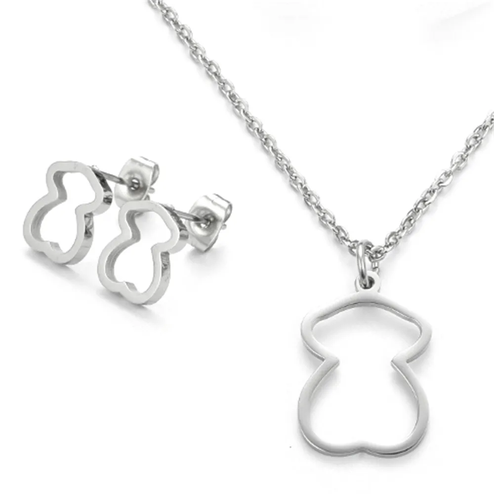 Медвежонок серьги ожерелье медведь ювелирный набор много стилей можно выбрать