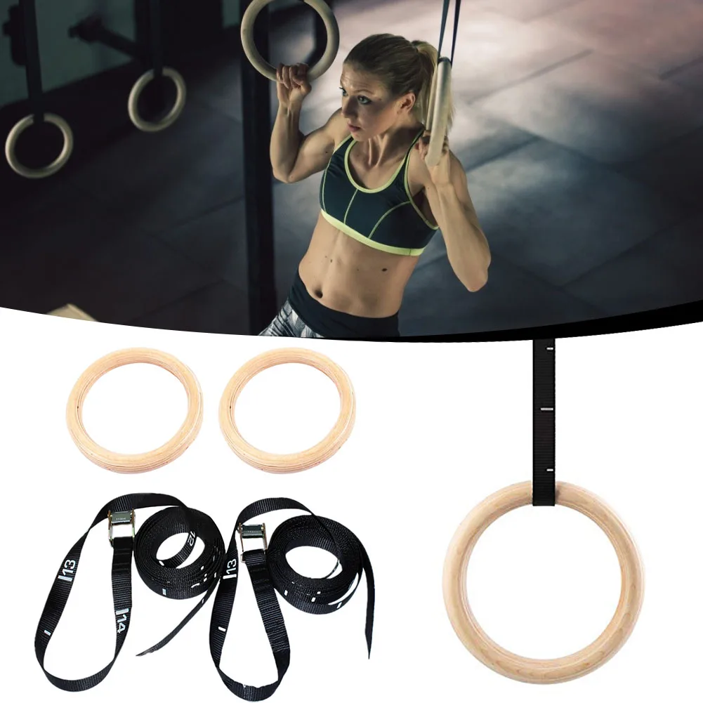 

Деревянные гимнастические кольца 32/28 м с регулируемой пряжкой для камеры длиной 14,76 футов, упражнительные кольца, тренировочные кольца для ...