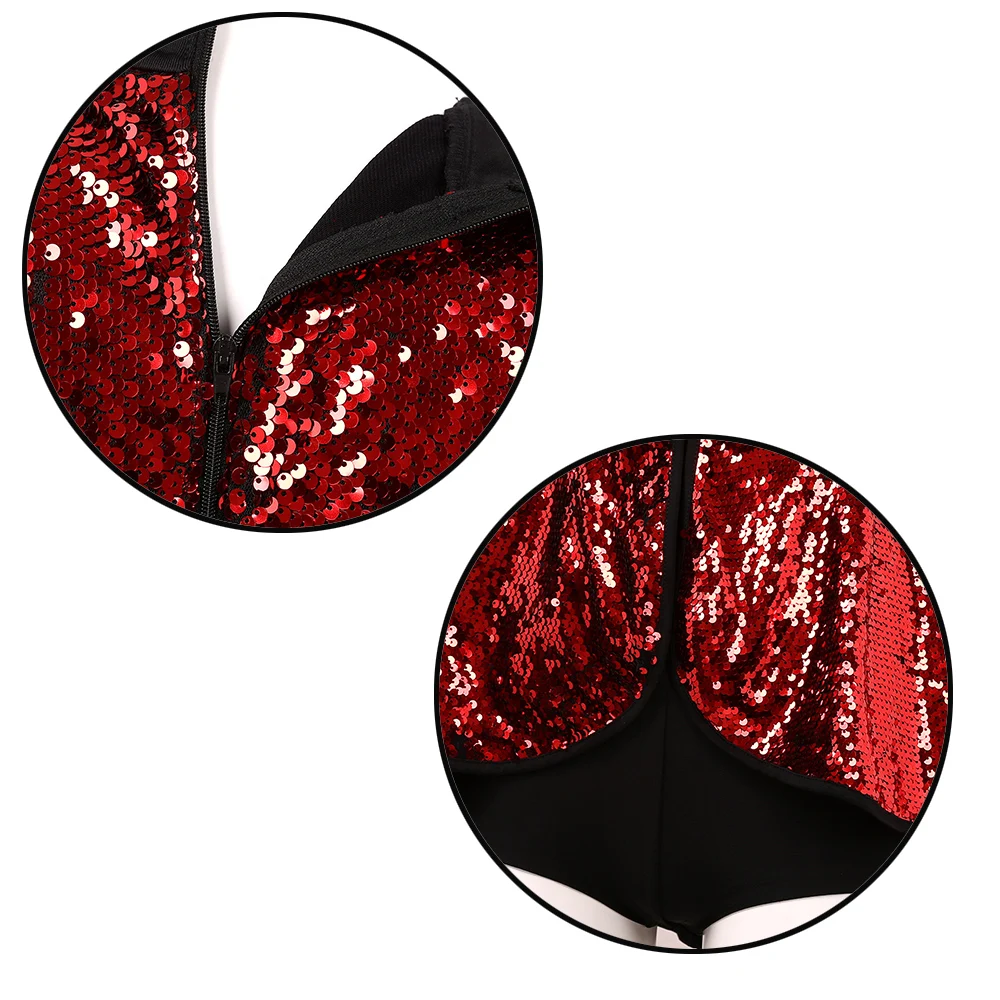 

TiaoBug Women Shiny Sequin Sleeveless Gymnastics Leotard Ballet Figure Skating Dress Competition Stage Performance Dance Costume