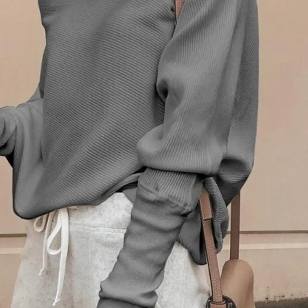 

Women Sweater 2021 Off Shoulder Raglan Sleeve Pullover Knitted All Match One Shoulder Top for Daily Wear