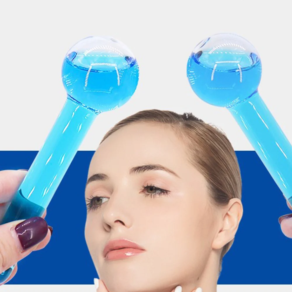 

2Pcs Creative Facial Globes Beauty Ice Energy Crystal Facial Cooling Ice Globes (Blue)