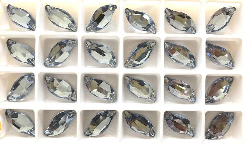 YANRUO 3254 All Sizes Light Sapphire Diamond Leaf Flat Back Stones And Crystals Strass Sew On Rhinestones For Needlework | Дом и сад