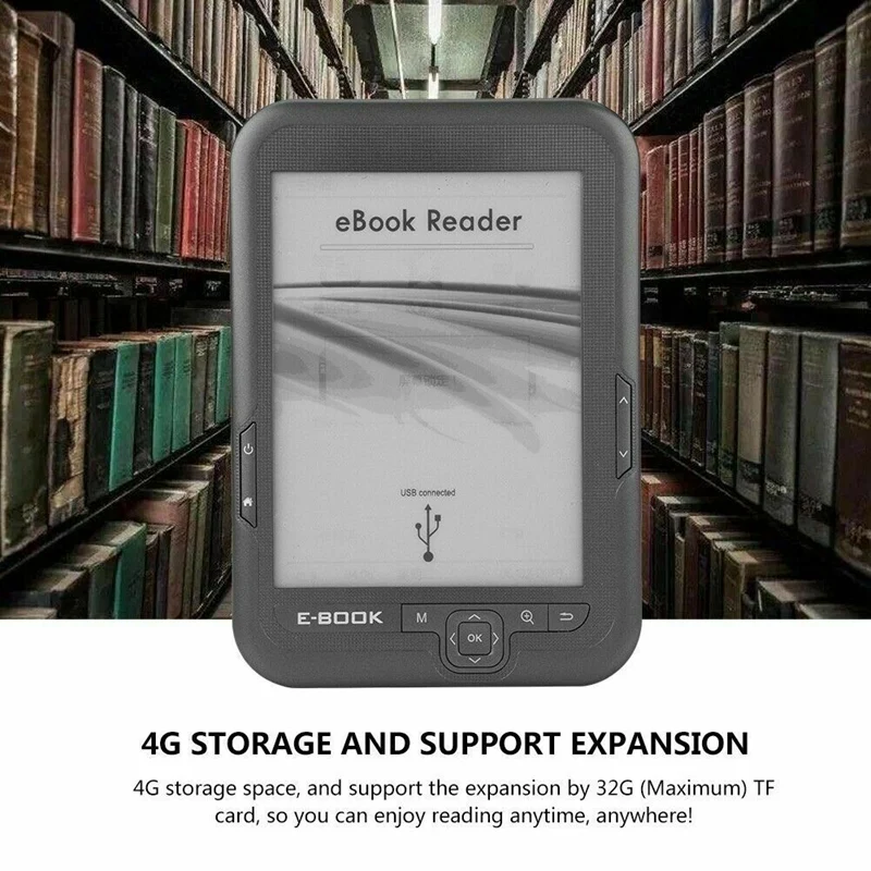 6 Inch 4GB Ebook Reader E-Ink Capacitive E Book Light Eink Sn E-Book E-Reader MP3 with Case WMA PDF HTML | Электроника