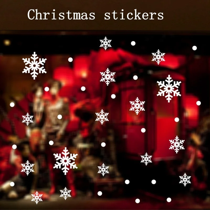 Новые 27 шт./партия рождественские наклейки на окно снежинки зимние стену для