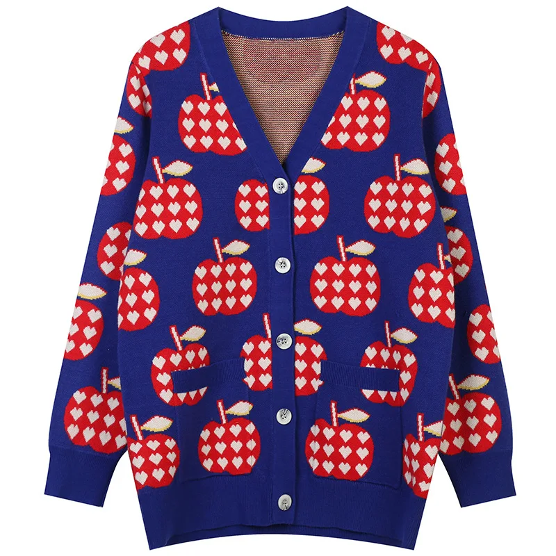 

Кардиган женский трикотажный, контрастных цветов, с V-образным вырезом и длинным рукавом, плотный, в наличии