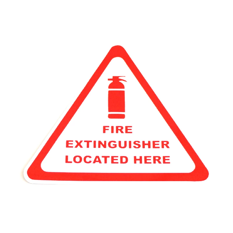

1 Pcs Fire Extinguisher Located Here PVC Car Sticker Decal High-quality Accessories 11.5*10.5CM