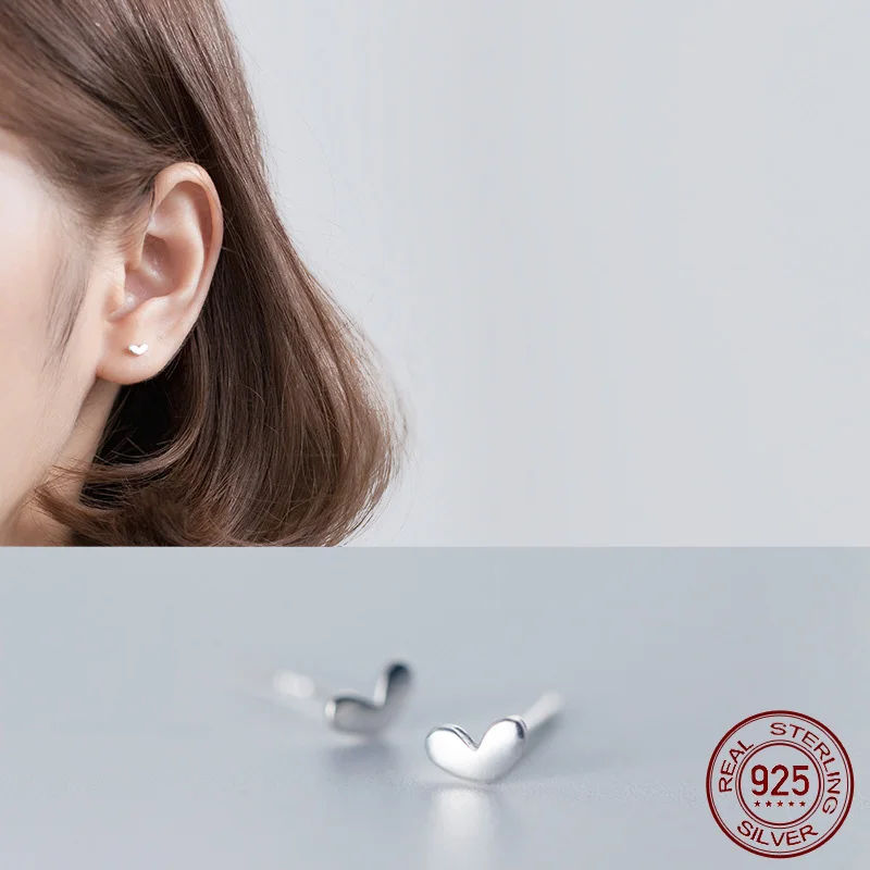 

La Monada Heart Earings Studs 925 Sterling Silver Fine Jewelry Minimalist Beautiful Stud Earrings For Women Silver 925 Korean