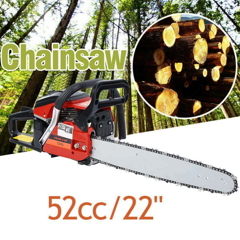 Yonntech 52cc 22 дюймовый бар бензопила 2 цикла дерево для резки древесины|Бензопилы| |