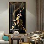 Абстрактный Золотой лотос Картина на холсте с изображением рыб современный постер искусства Куадрос Новый китайский стиль украшения стены PictRoom домашний декор Куадрос