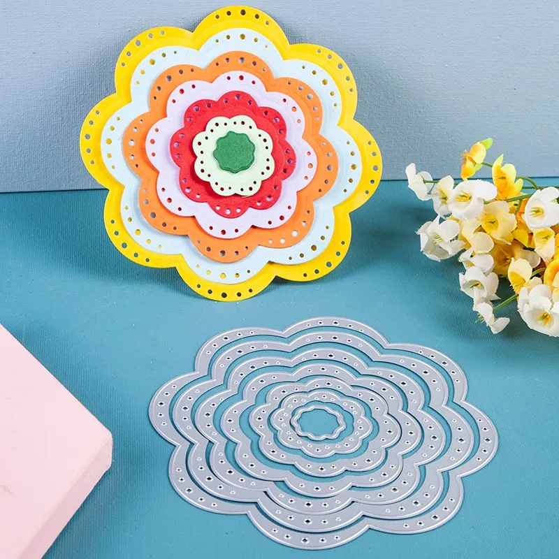 

metal cutting dies cut die mold flower shape Layer frame Scrapbook paper craft knife mould blade punch stencils dies
