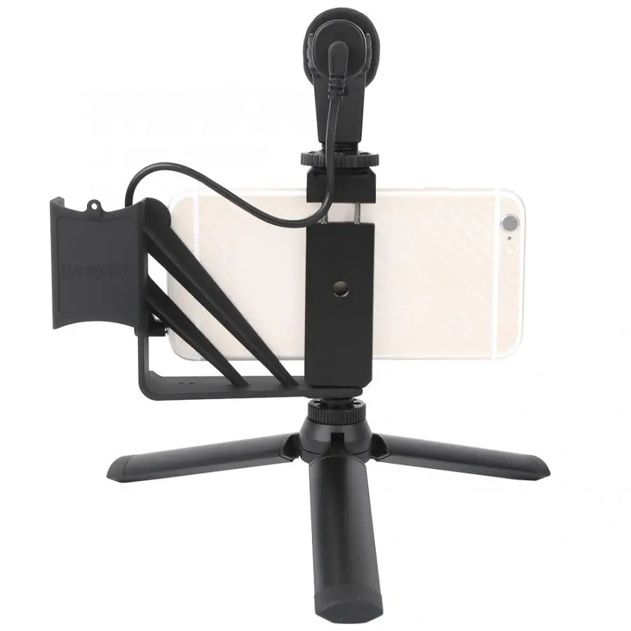 Черный штатив с креплением для телефона 3 5 мм Настольный Штатив записи видео в