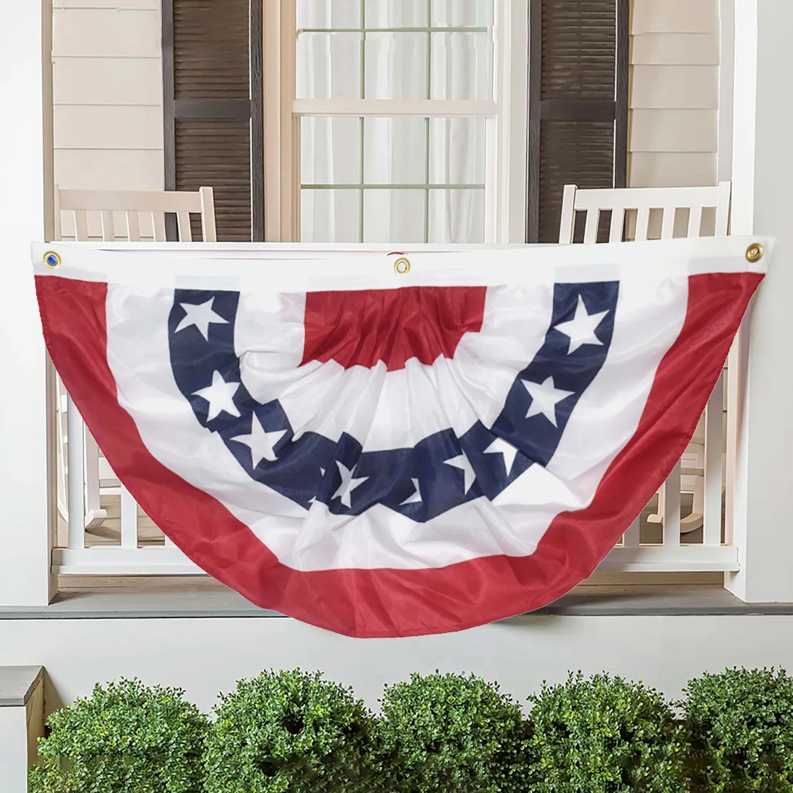 

Independence Day Decoration United States Pleated Fan Flag American Bunting Flag Patriotic Half Fan Banner Flag July 4th Decor