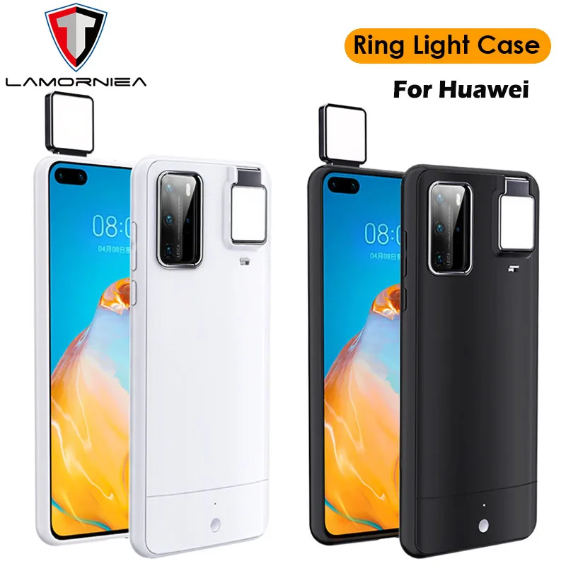 

P30 Pro Selfie Light LED Case With Battery For Huawei P20 P30 Nova 7 P40 Pro Plus Nova 6 5G Ring Light Case With 4 Light Types