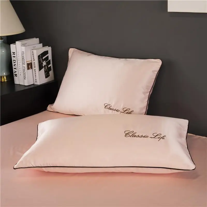 

50High end embroidery 100% Mulberry Silk Pillowcases Envelope solid color Silk Pillow Case Pillowcase for Healthy Sleep