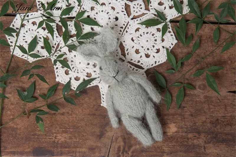 light green rabbit Jane Z Ann кукла ручной работы для фотосъемки новорожденных кролик девочка медведь свинья кошка реквизит для студийной съемки аксессуары - Цвет: light green rabbit
