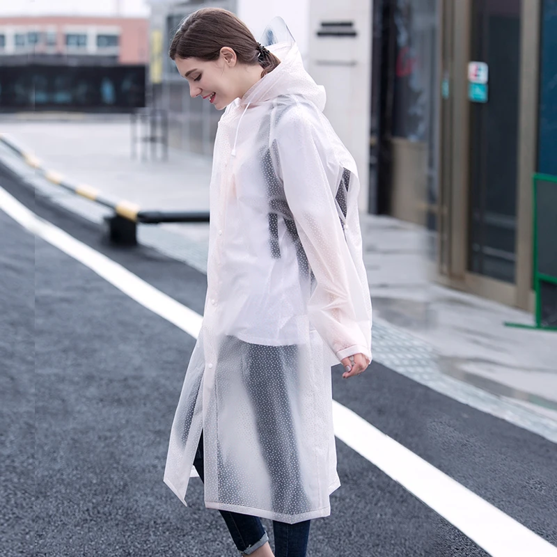 

Adult Long Men And Women Transparent Plastic Raincoat Trekking Fishing Design Jaqueta Jeans Feminina Transparent Coat EC50YY