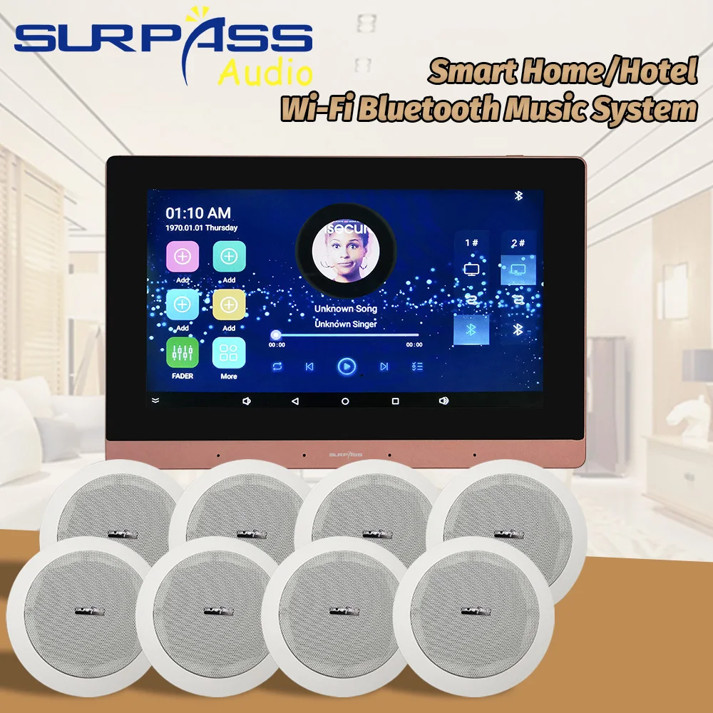 Домашний фон Музыка Bluetooth беспроводной Wi-Fi настенный усилитель сенсорный экран