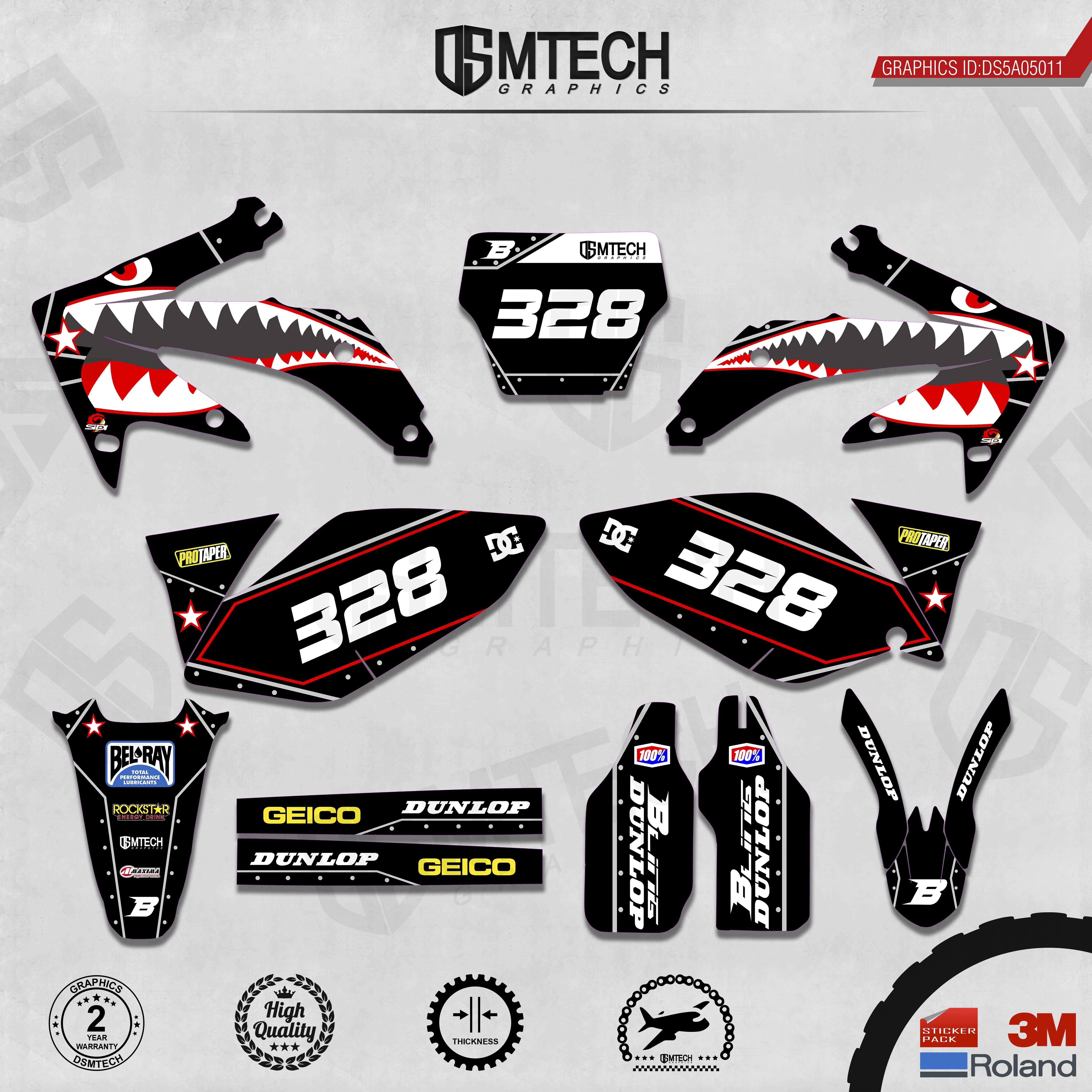 

DSMTECH Customized Team Graphics Backgrounds Decals 3M Custom Stickers For 2005 2006 2007 2008 CRF450R 011