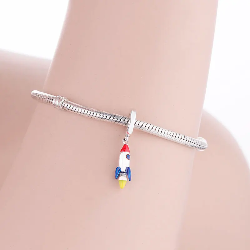 Подвеска Шарм для браслета серебристый красный синий|Бусины| |