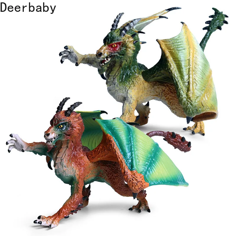 

Children's solid toy dinosaur model plastic model ornament ancient myth animal Warcraft dragon wild dragon fire dragon