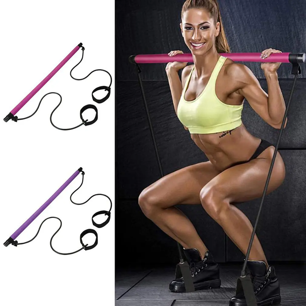 

New Fitness Yoga Pilates Bar Stick Crossfit Resistance Bands Trainer Yoga Pull Rods Pull Rope Portable home Gym Body Workout