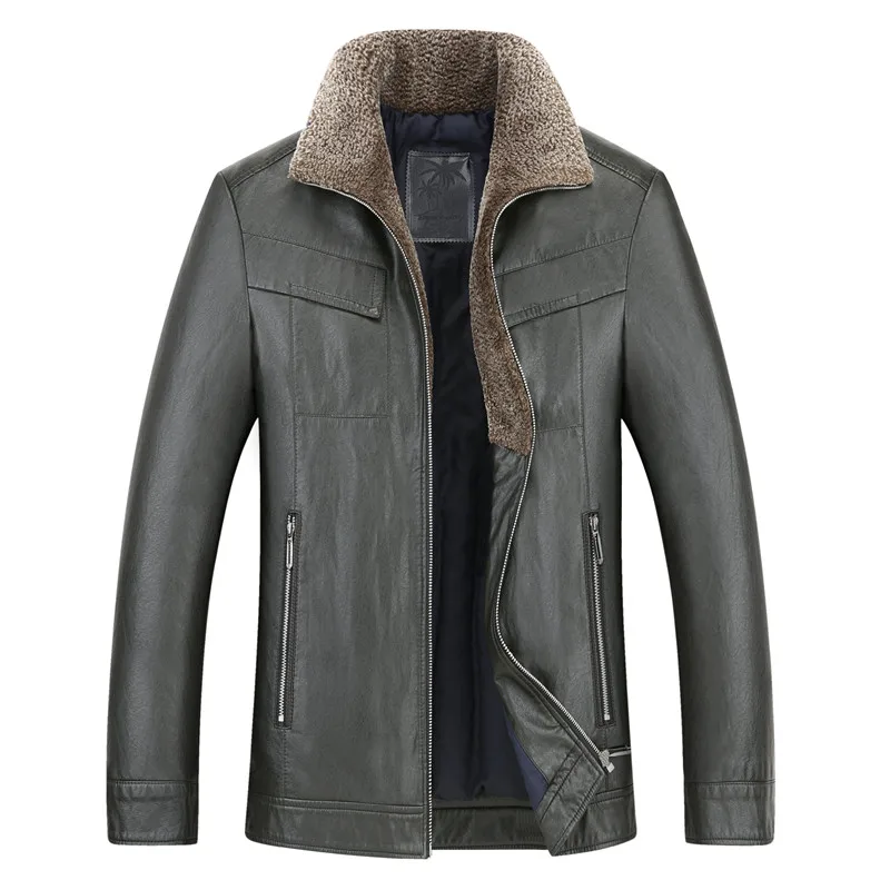 

Warm Men's Winter 8XL 6X Fleece and Coats Autumn Men Hat Detachable Jackets Outwear Motorcycle PU Leather Jacket
