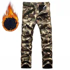 Новые мужские камуфляжные Зимние флисовые теплые тактические брюки-карго свободные армейские длинные брюки мужские повседневные утепленные флисовые брюки джоггеры