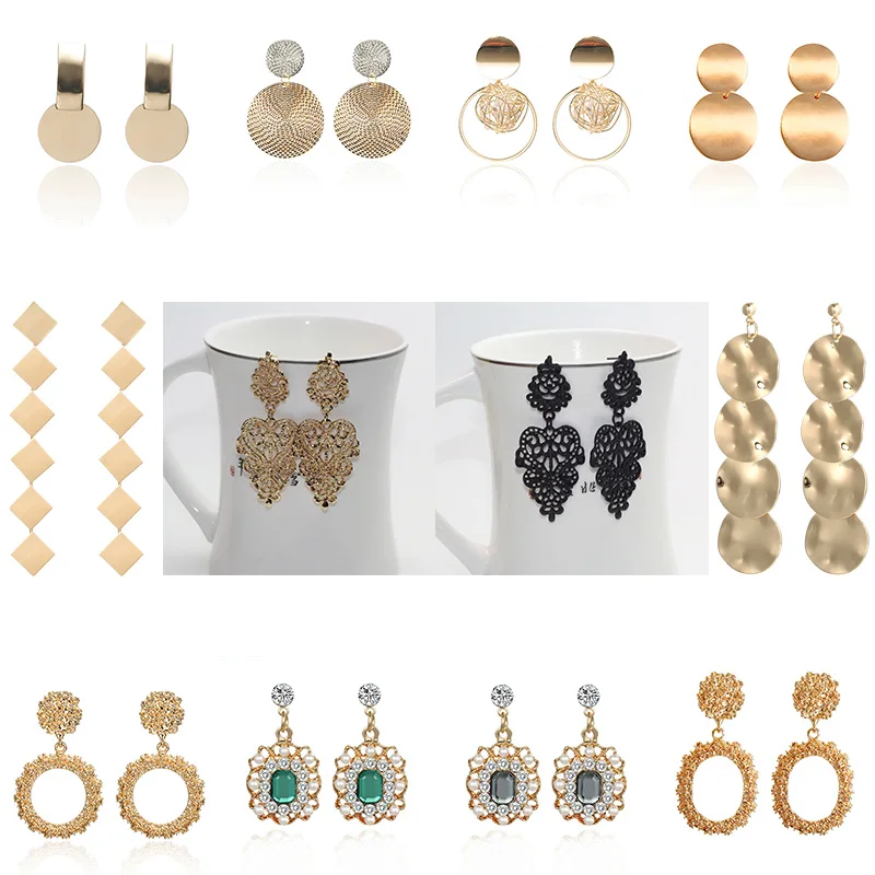 Классические винтажные длинные серьги женские бохо в форме листа свадебные