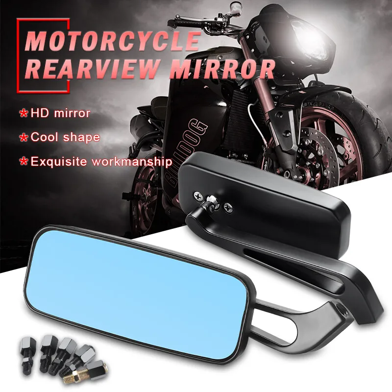 Мотоциклетное боковое зеркало заднего вида Алюминиевое квадратное 8 мм 10 для