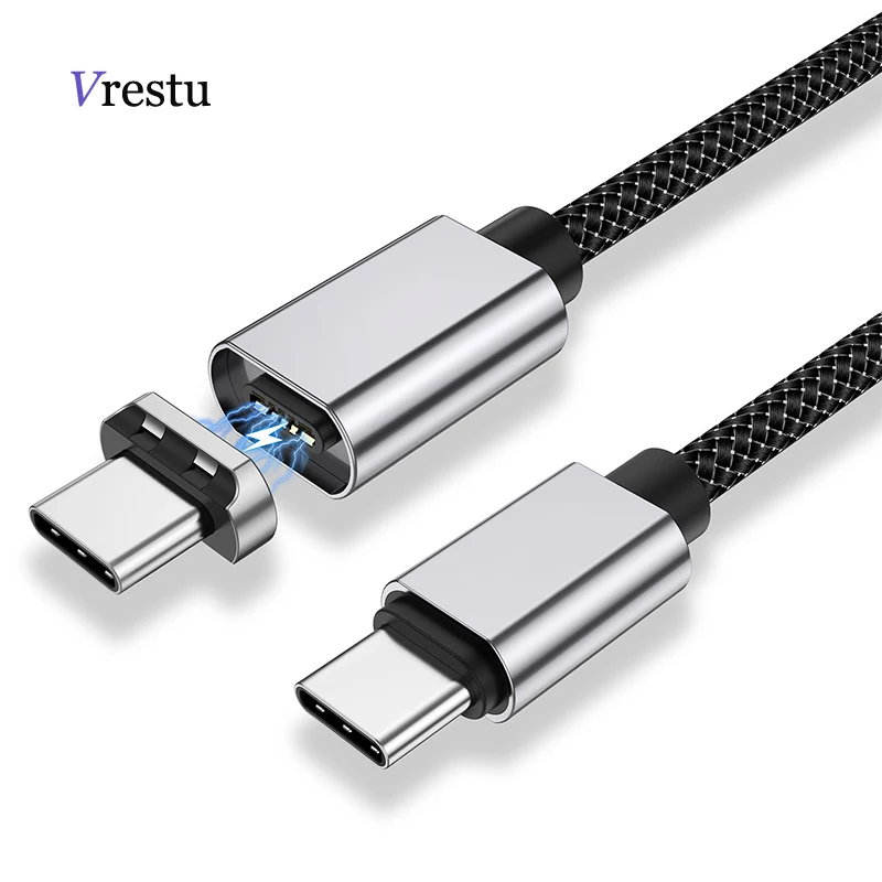 

Magnetic USB Type C to USBC 100W PD Quick Charging Cable QC4.0 5A Type C Fast Charger for Huawei P40 Samsung S10 S20 Macbook Pro