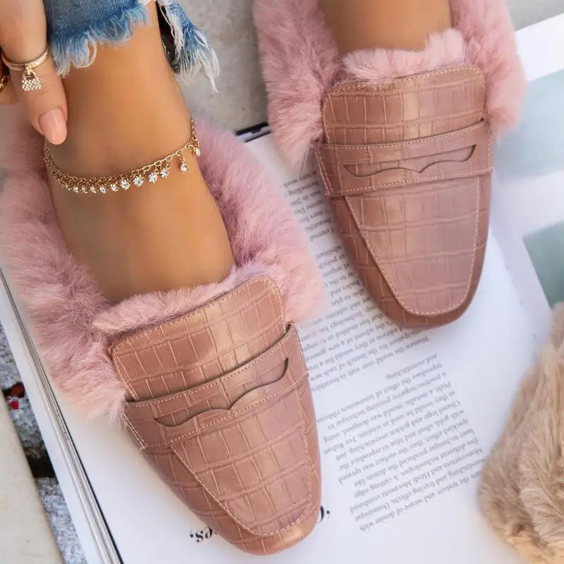 

Меховые шлепанцы для женщин, пушистые тапочки, женская зимняя обувь, Тапочки, женские тапочки, женские домашние тапочки, обувь на плоской по...