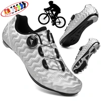 newly listed wave pattern cycling shoes men spd road cycling shoes outdoor sports self locking ultralight mtb cycling shoes 2021