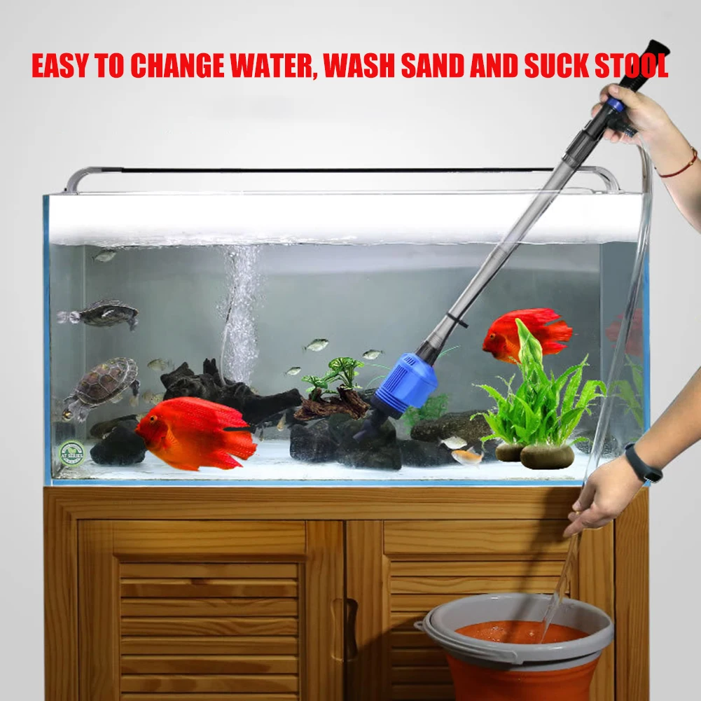 Electric Powerful Suction Aquarium Syphon Operated Fish Tank Sand Washer Cleaner 220V Vacuum Gravel Water Changer Siphon Filter | Дом и сад