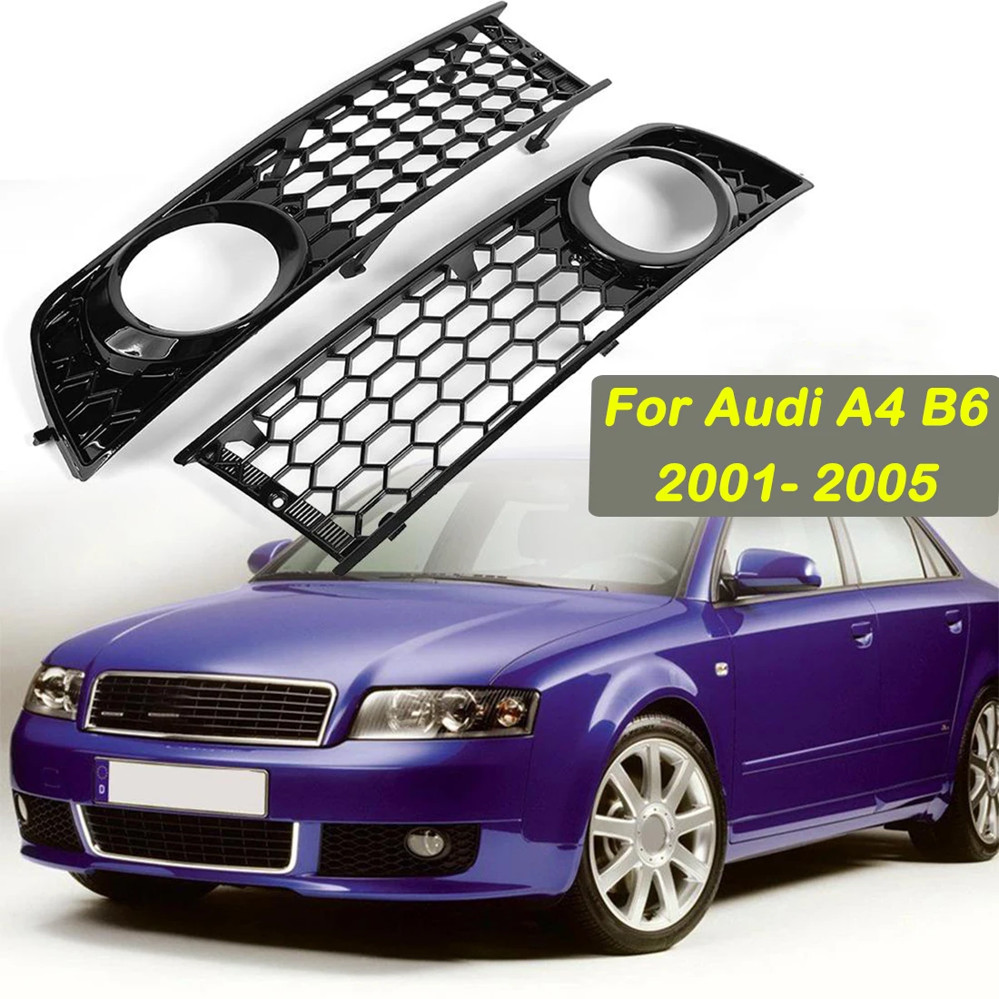 

Из 2 предметов Нижняя передняя сторона туман светильник решетка гриль бампер для Audi A4 B6 седан модель 2001 2002 2003 2004 2005