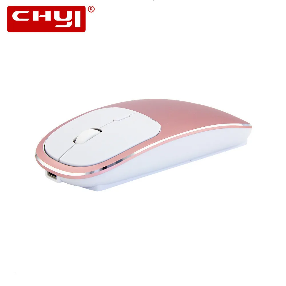 Беспроводная Бесшумная мышь CHYI 2 4G перезаряжаемая эргономичная тонкая