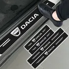 Автомобильная эмблема 4D углерода Кожа порог дверь наклейка на порог для Dacia Duster Logan Sandero 2 Mcv Sandero Dokker 2021 аксессуары