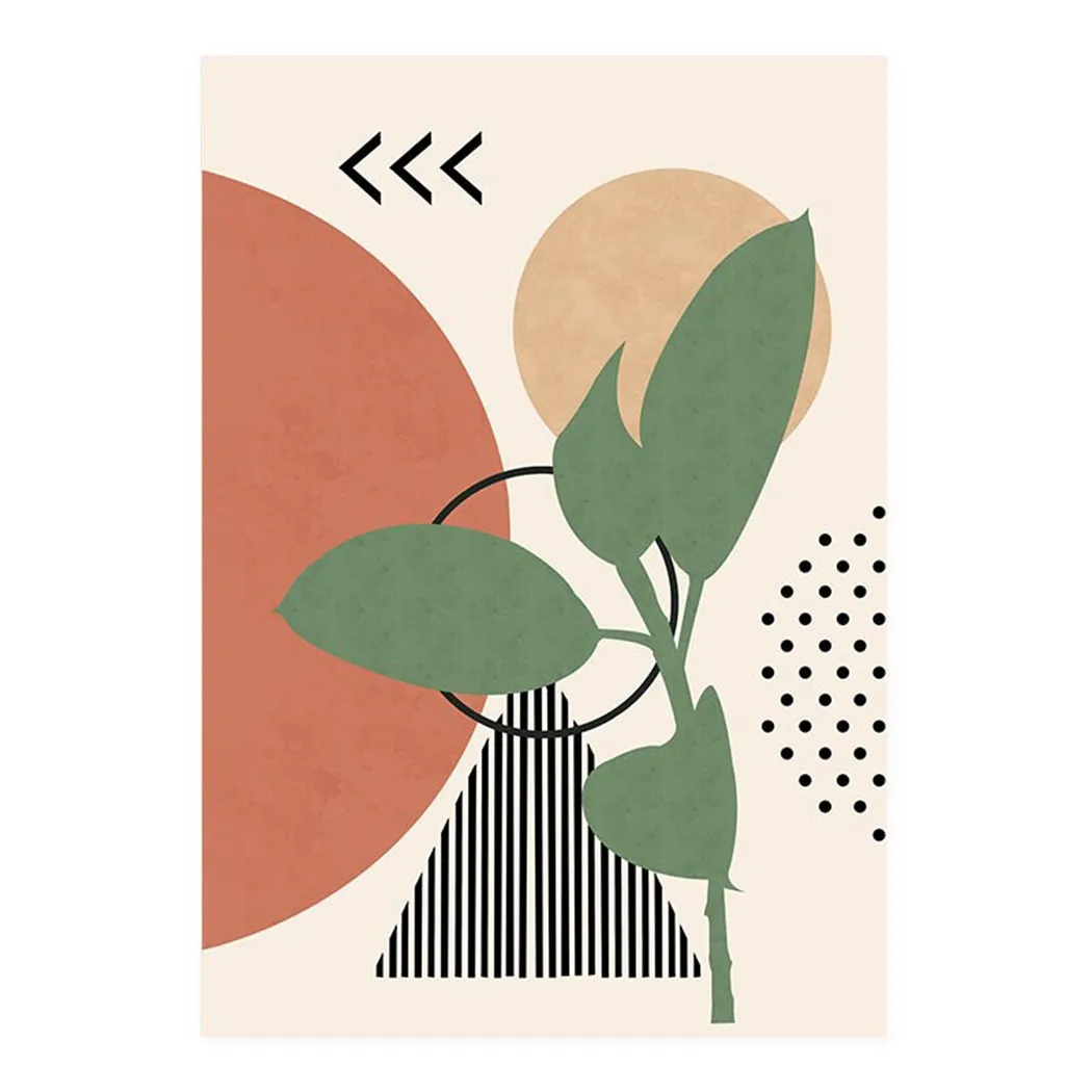 

1*Piece Of Canvas Paintings 40*50cm Modern Abstract Boho Style Leaves Geometric Canva Painting Poster Print No Frame