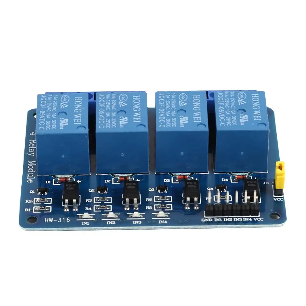 

4 Way Relay Module 1pc 5V 12V 4 Channel with Optocoupler Relay Output Double-Sided Fr-4 Circuit Board Design Patch Production