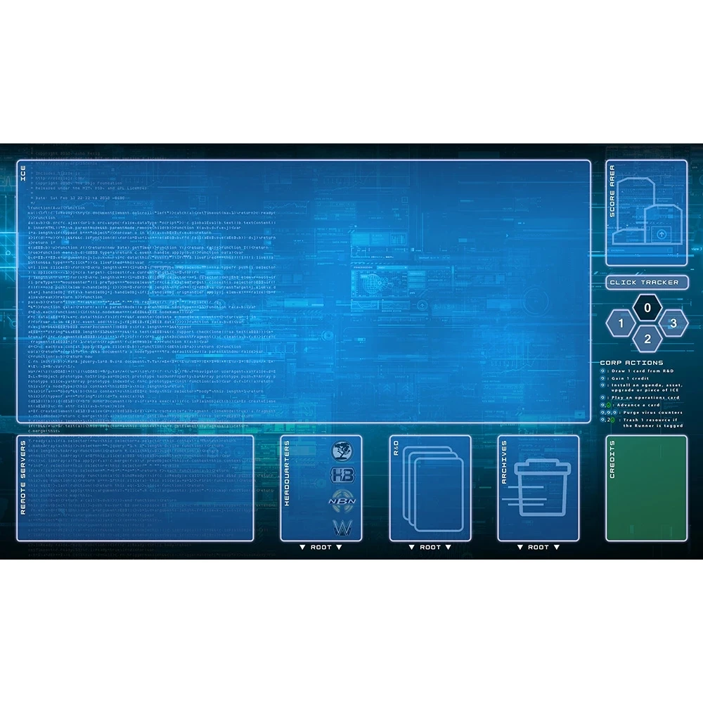 

Corp & Runner Playmat Board Games Playmat,Card Games Playmat,YGO Playmat Games MTG/TCG Custom Design Mat with Free Gift